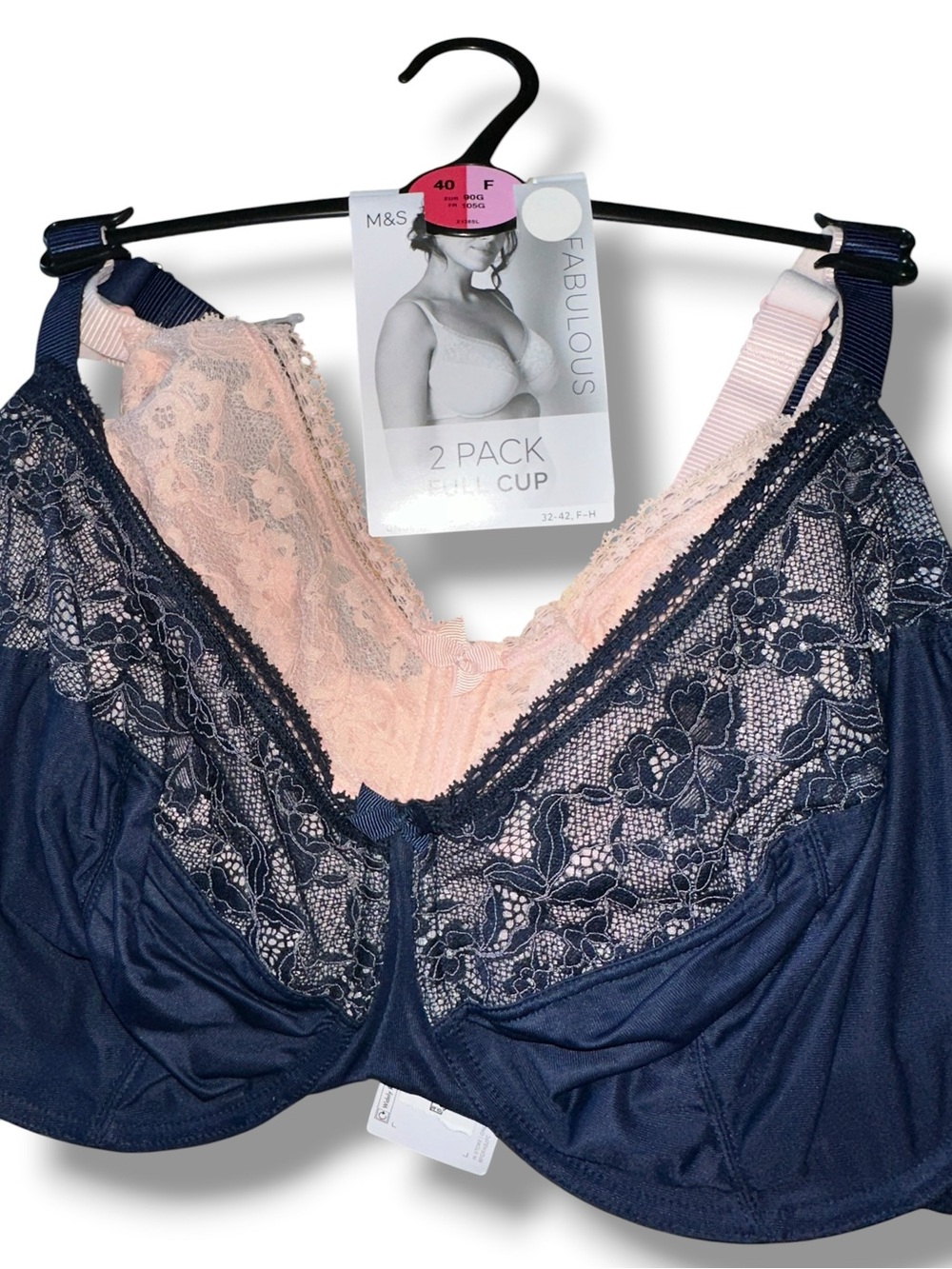 Marks & Spencer Fabulous 2-Pack Full Cup Bra set in size 40F (UK sizing) LACE